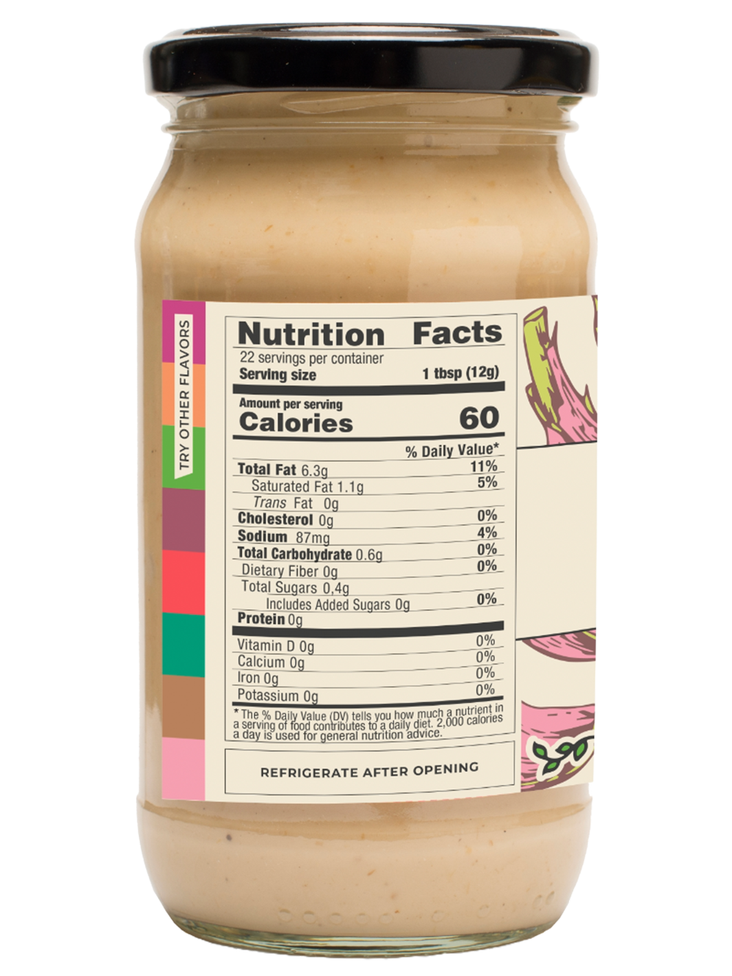 VMAYO Garlic Nutrition Label on Jar